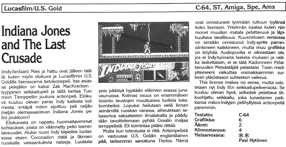 Indiana Jones and The Last Crusade